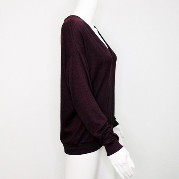 Wilfred Free V Neck Lightweight Sweater Plum Small - Picture 2 of 5